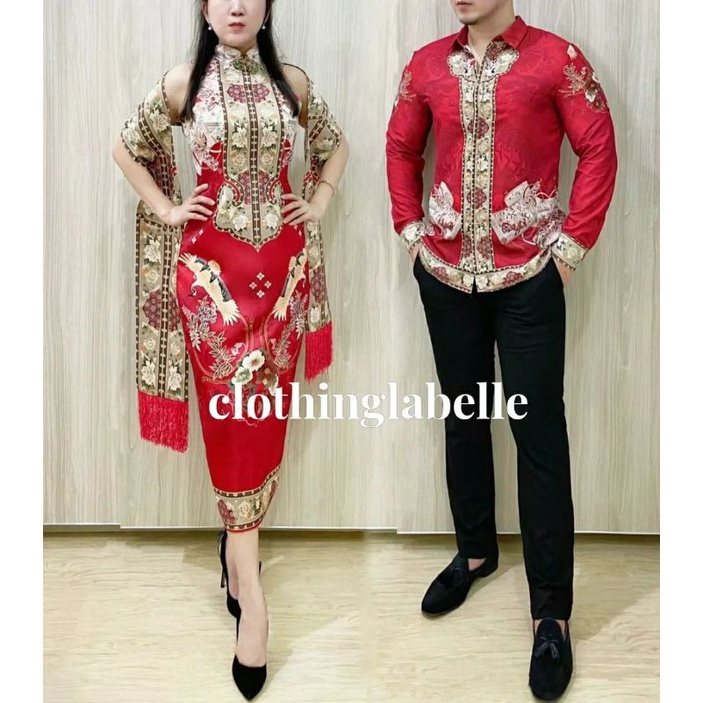 Jual Cheongsam Sangjit Couple Party Dress Shopee Indonesia 