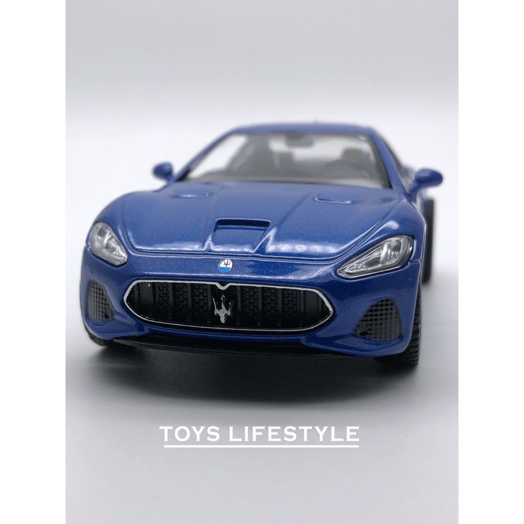 Rmz City Maserati Granturismo MC 5Inch Diecast Model Collectible Series Vehicle with Opening Doors & Pullback Action Blue