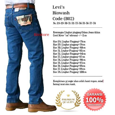 Size sales celana levis