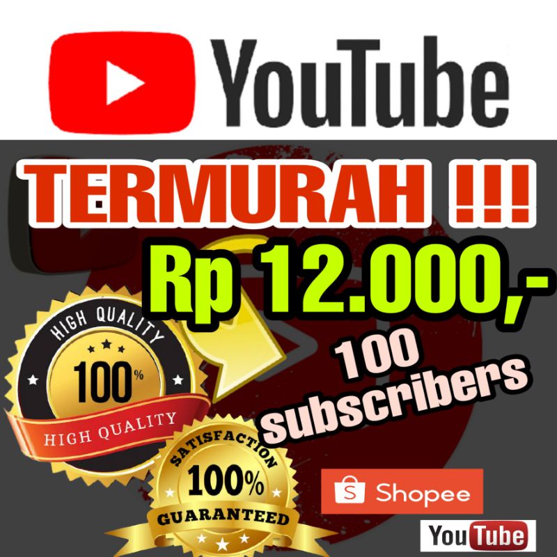 Jual YouTube SUBSCRIBERS Booster (Termurah) | Shopee Indonesia