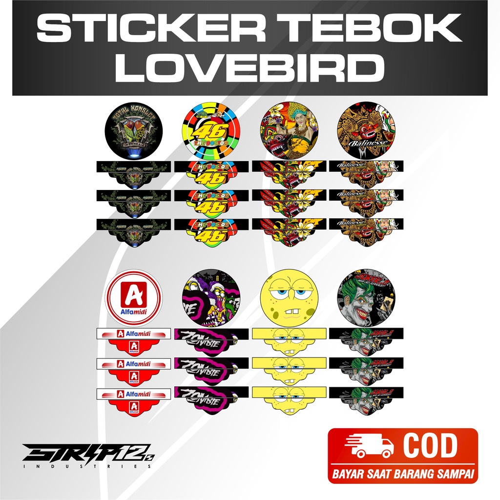 Jual Stiker Sangkar Burung Lovebird motif SAKERA MADURA Decal Tebok ...