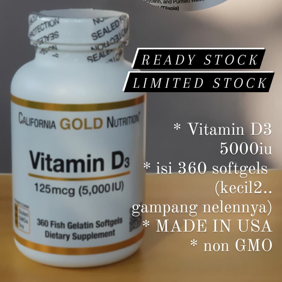 Jual California Gold Nutrition D3 5000iu (is 360 softgels) | Shopee ...