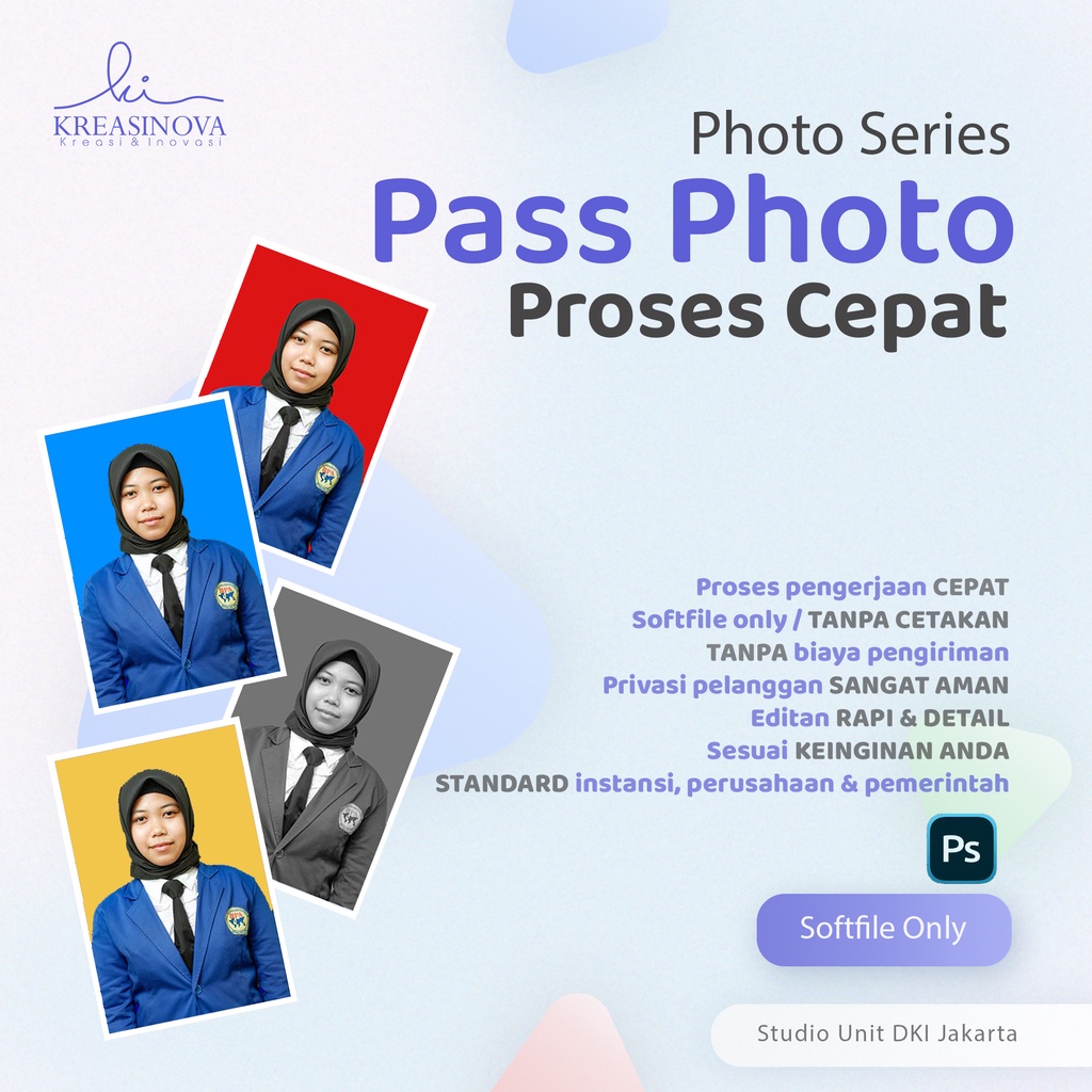 Edit  foto / pas foto / foto KTP / ID card / foto produk / ganti background katalog online shop