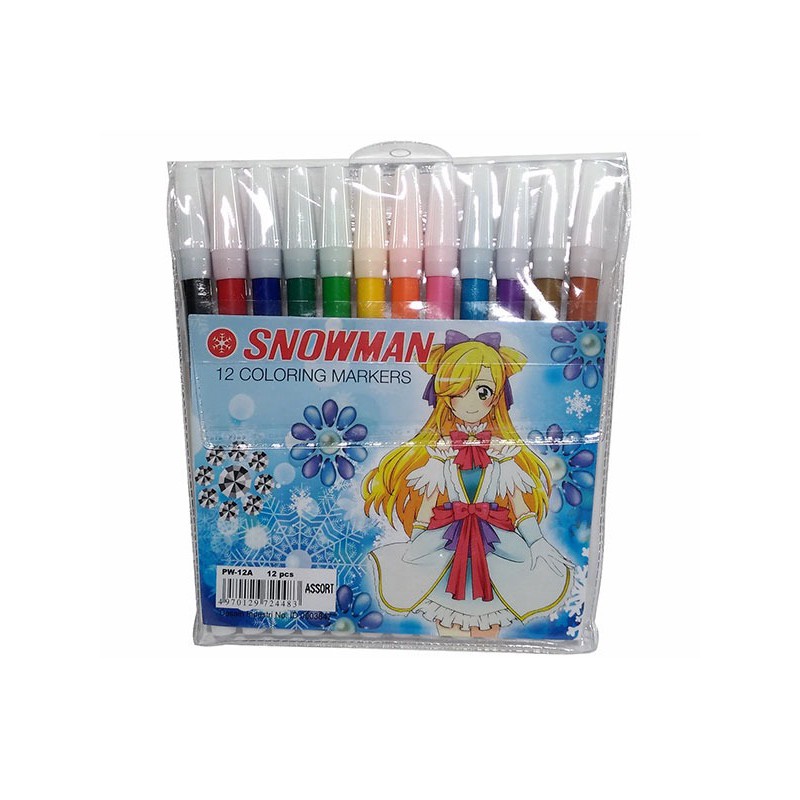 Jual Spidol Warna Set Snowman PW-12A - Snowman Marker Color | Shopee ...