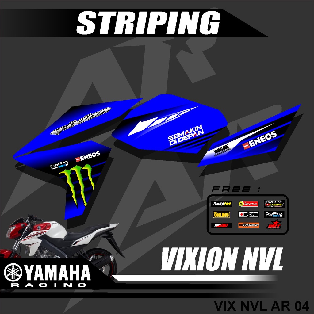 Jual Sticker Striping Lis Variasi New Vixion Lightning Nvl 2013 2014 Desain Racing Ar 04 1879