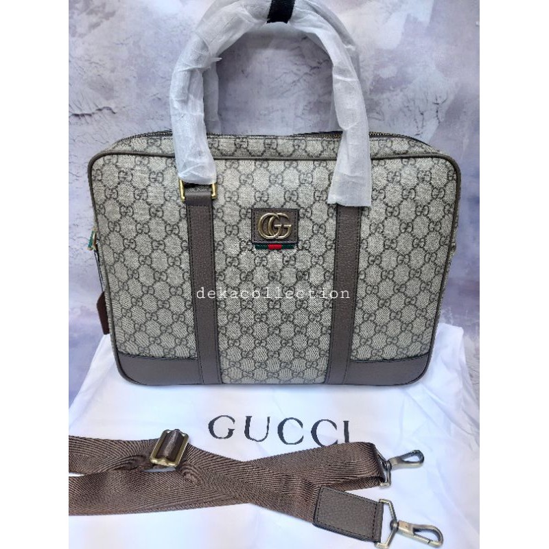 TAS KANTOR GUCCI KULIT ASLI TAS LAPTOP TAS SELEMPANG PRIA WANITA TAS JINJING