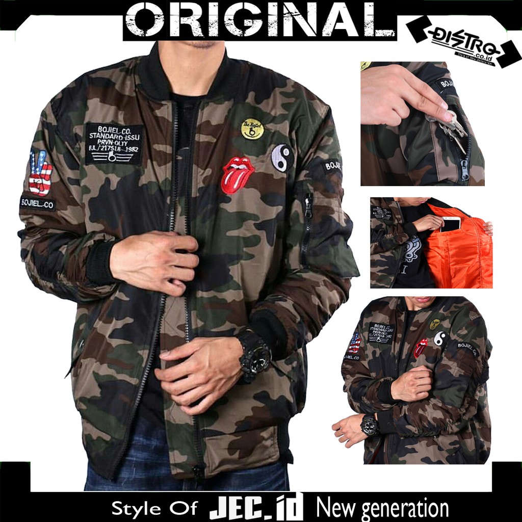 Jual Jec Jaket Bomber Pilot Army Loreng Full Premium Parasut Boomber Jacket Jaket 9812