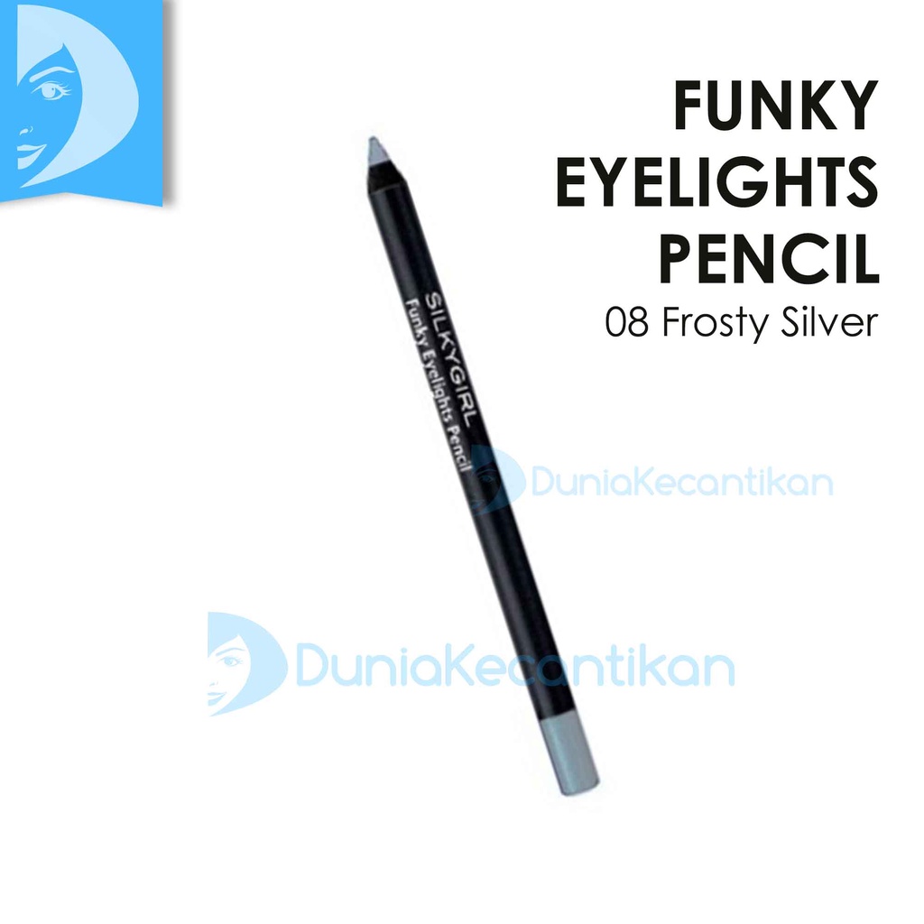 Jual SilkyGirl Funky Eyelights Pencil Eyeliner Putih Silver 08 Frosty