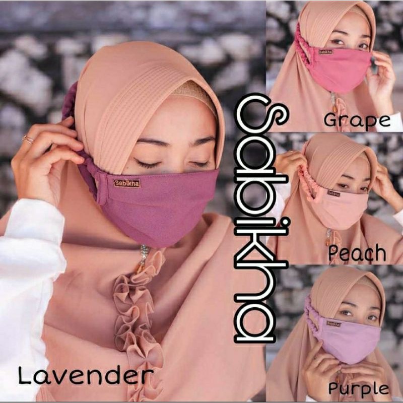 Jual MASKER SABIKHA KERUT 3 LAPIS 3PLY / MASKER HIJAB KERUT KAIN ...