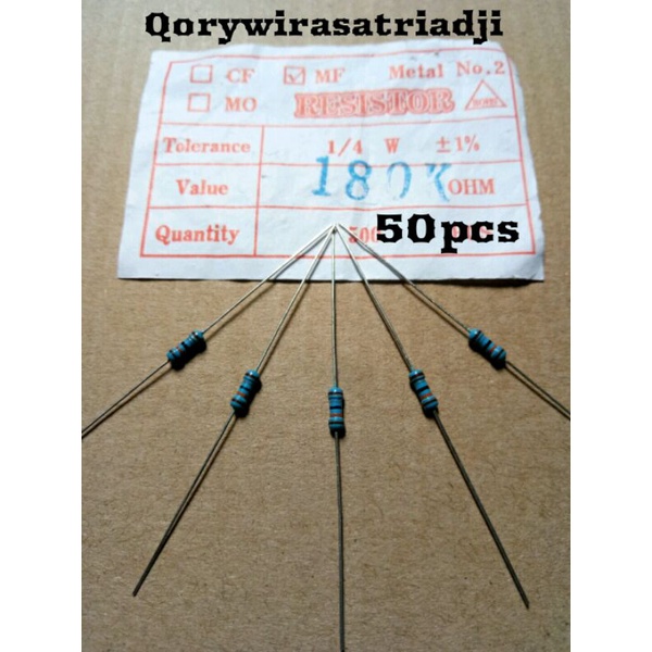 Jual Resistor 180K Resistor 180 K 1/4 Watt 50pcs | Shopee Indonesia