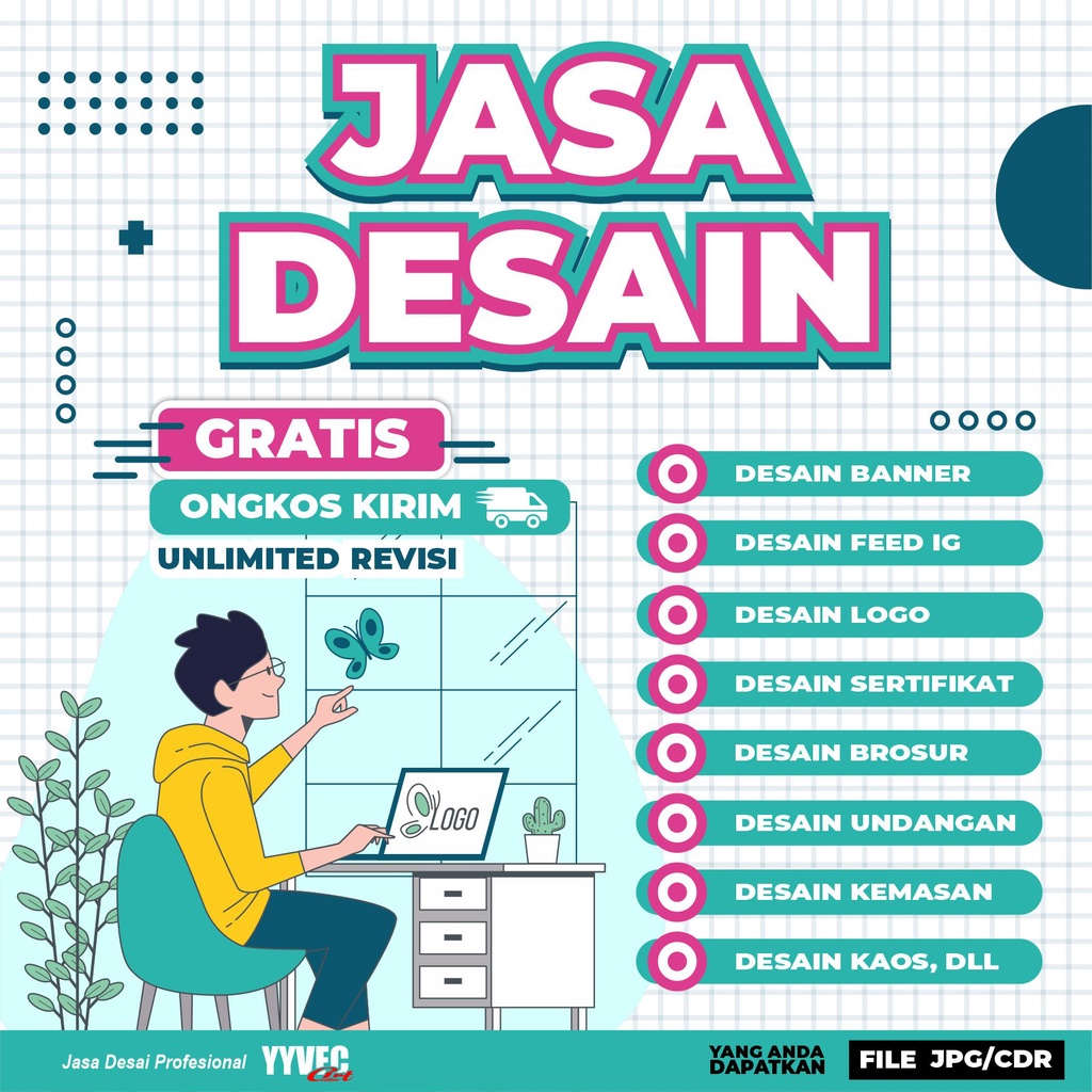 JASA DESAIN MURAH CEPAT, DESAIN LOGO, SPANDUK, BANER, UNDANGAN,