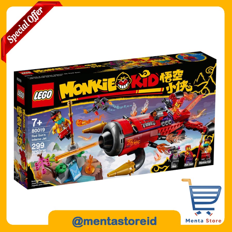 Jual LEGO Monkie Kid 80019 Red Son's Inferno Jet Journey to the West ...