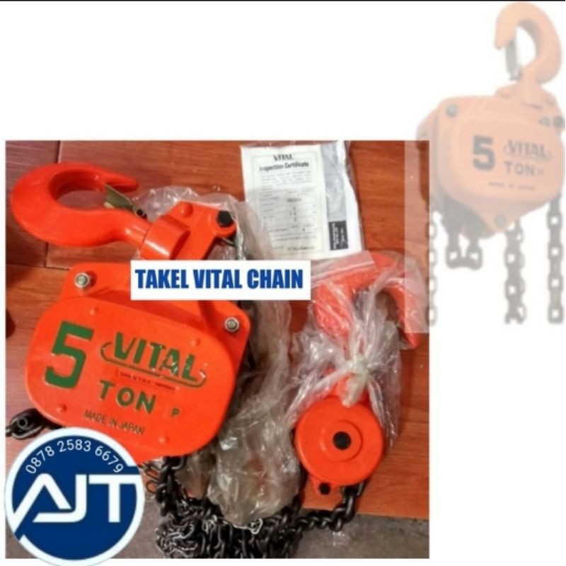 Jual Chain Block Vital 5 Ton X 5 Meter Takel Hand Cen Blok Pulley Hoist Katrol Rantai Manual 0072