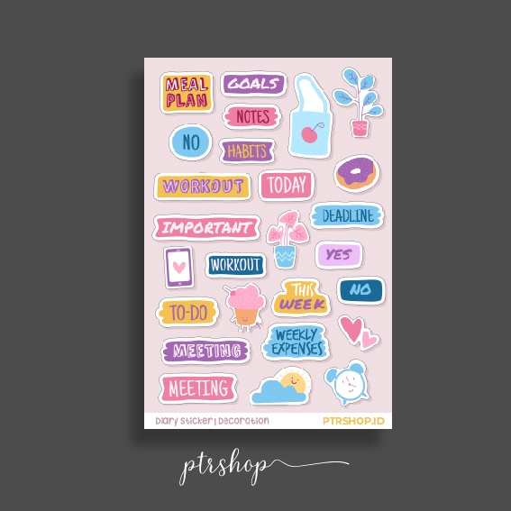 Jual STIKER DIARY AESTHETIC / STIKER DIARY RETRO / STIKER DIARY PASTEL ...