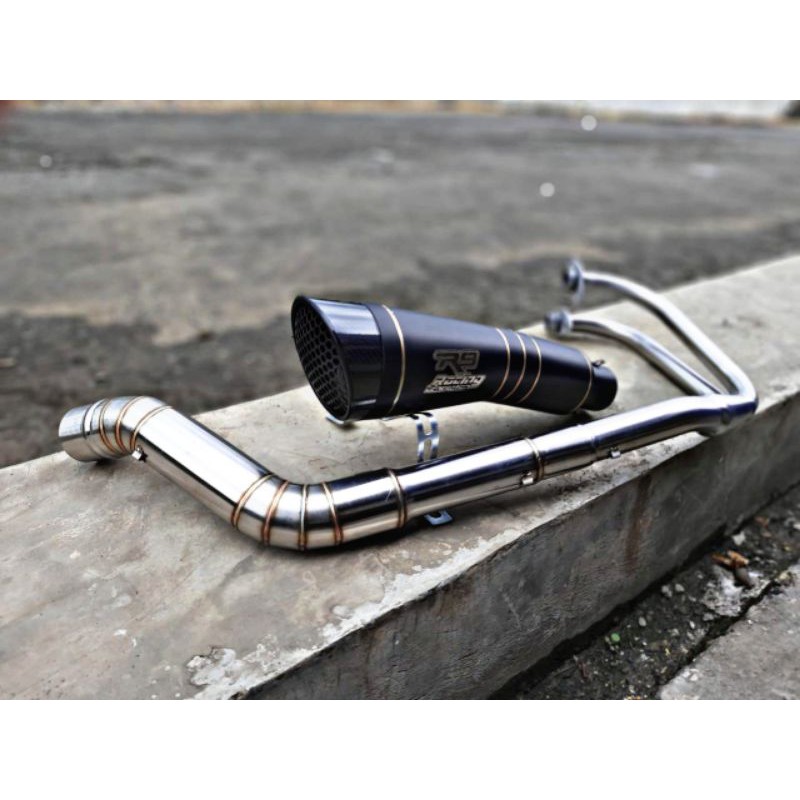 Jual KNALPOT RACING R9 H2 BLACK DOF NINJA 250 FI Z250 CBR250RR NINJA ...