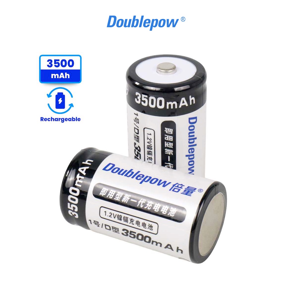 Jual Doublepow Baterai Cas D Rechargeable 1 2v 3500mah 2pcs Shopee