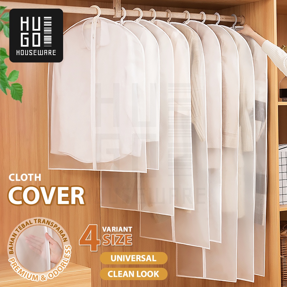 Jual Hugo Cover Baju Resleting Anti Debu Anti Air Cover Pakaian Jas Gaun Gantungan Cover Baju 2714