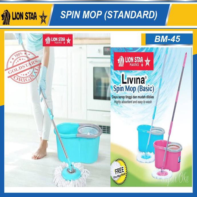 Jual Alat Pel Lantai Lion Star Livina Spin Mop Standard Set Bm Bubu Storee Shopee Indonesia