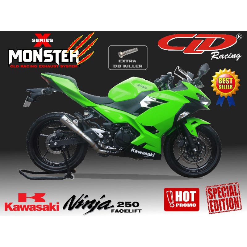 Jual KNALPOT CLD RACING TYPE MONSTER X SERIES NINJA 250 FI, NEW NINJA