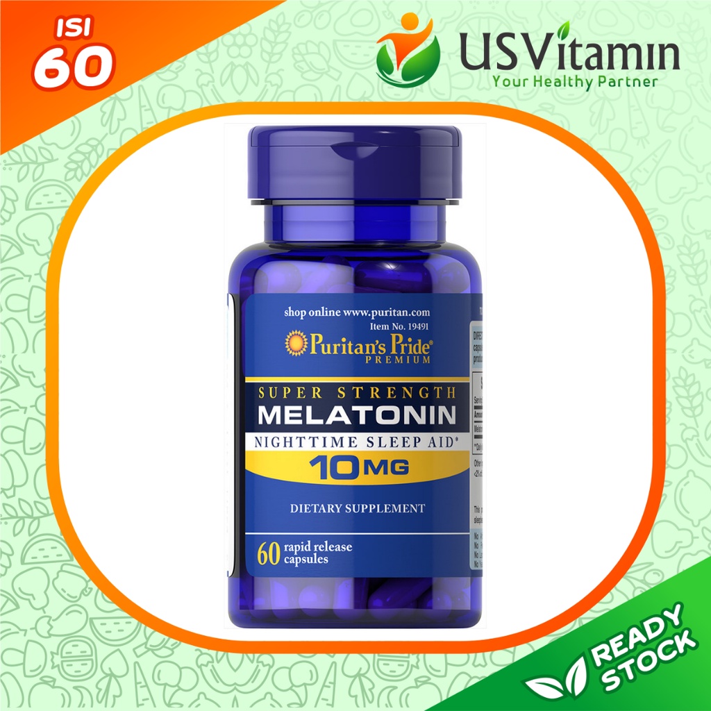 Jual Puritans Pride Melatonin 10 Mg Super Strength 60 Caplets Shopee