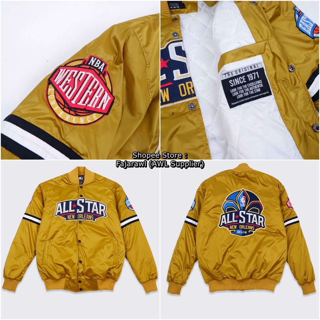 Jual VARSITY GOLD JAKET NBA TEAM ALL STAR NEW ORLEANS 2014 EASTERN