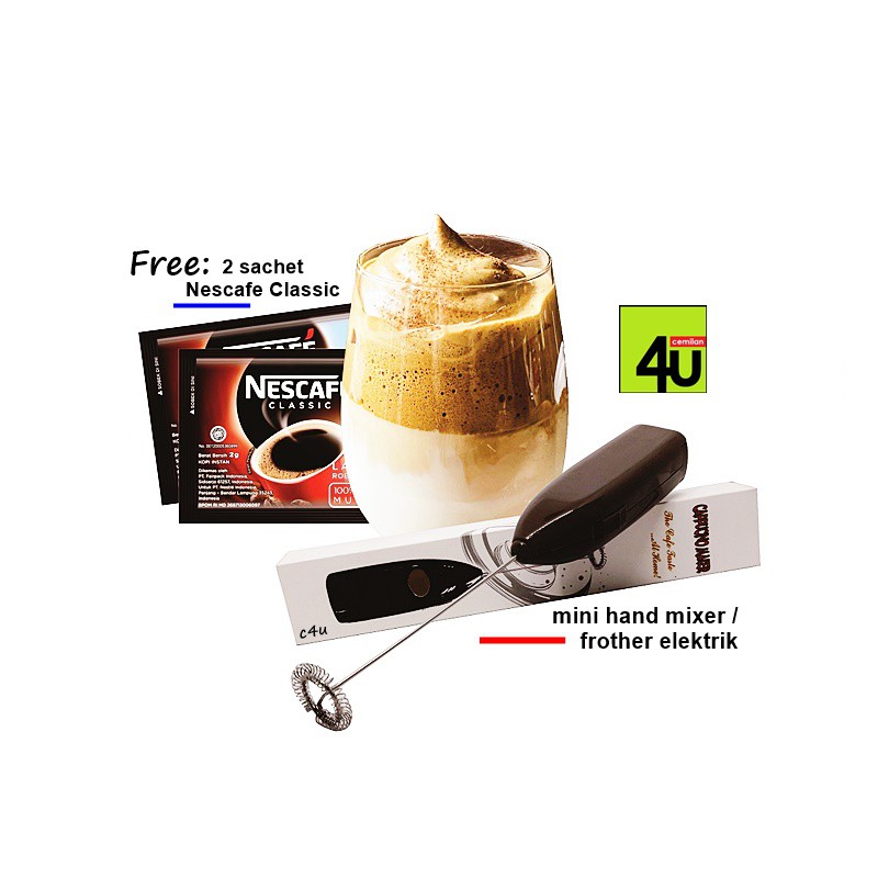 Jual Mini Hand Mixer Frother Pembuih Pengocok Dalgona FREE 2s
