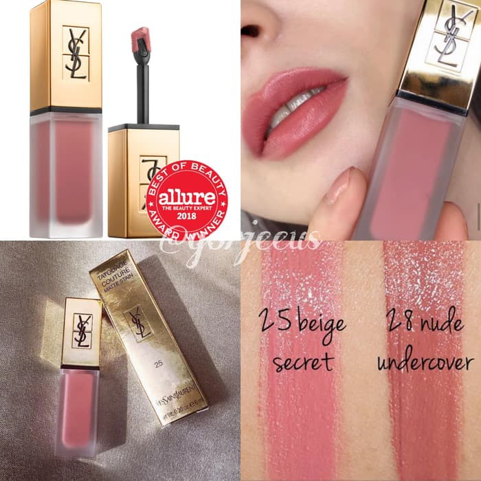 Jual YSL TATOUAGE Liquid Lipstick no 25 BEIGE SECRET YSL LIPSTICK Shopee Indonesia
