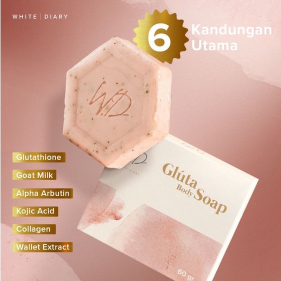 Jual White Diary Gluta Body Soap With AHA Collagen Goat Milk