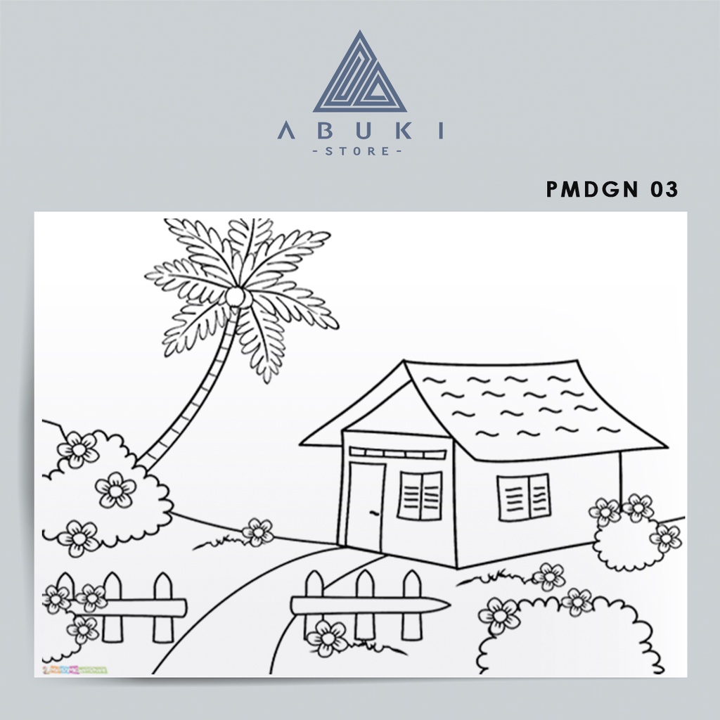 Jual Gambar Edukasi / Gambar mewarnai Anak PAUD/TK/SD Tema PEMANDANGAN