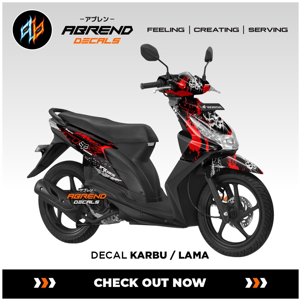 Jual Decal Honda Beat Karbu Fox Full Body Stiker Motor Beat Old