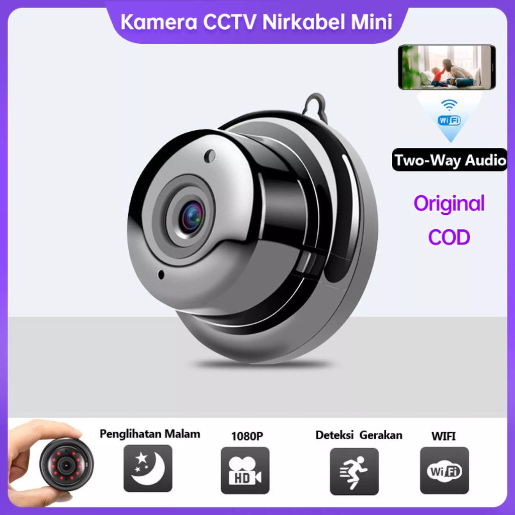 Jual (ORIGINAL & COD) HD 1080P Kamera CCTV WIFI Camera Mini IP Cam ...