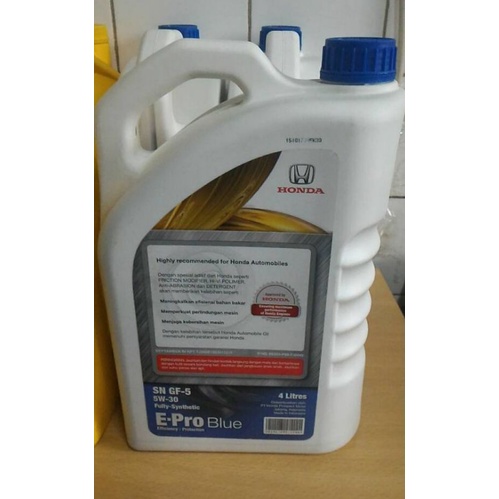 Jual Oli Honda Epro Blue SAE 5w30 Galon 4 liter Original | Shopee Indonesia