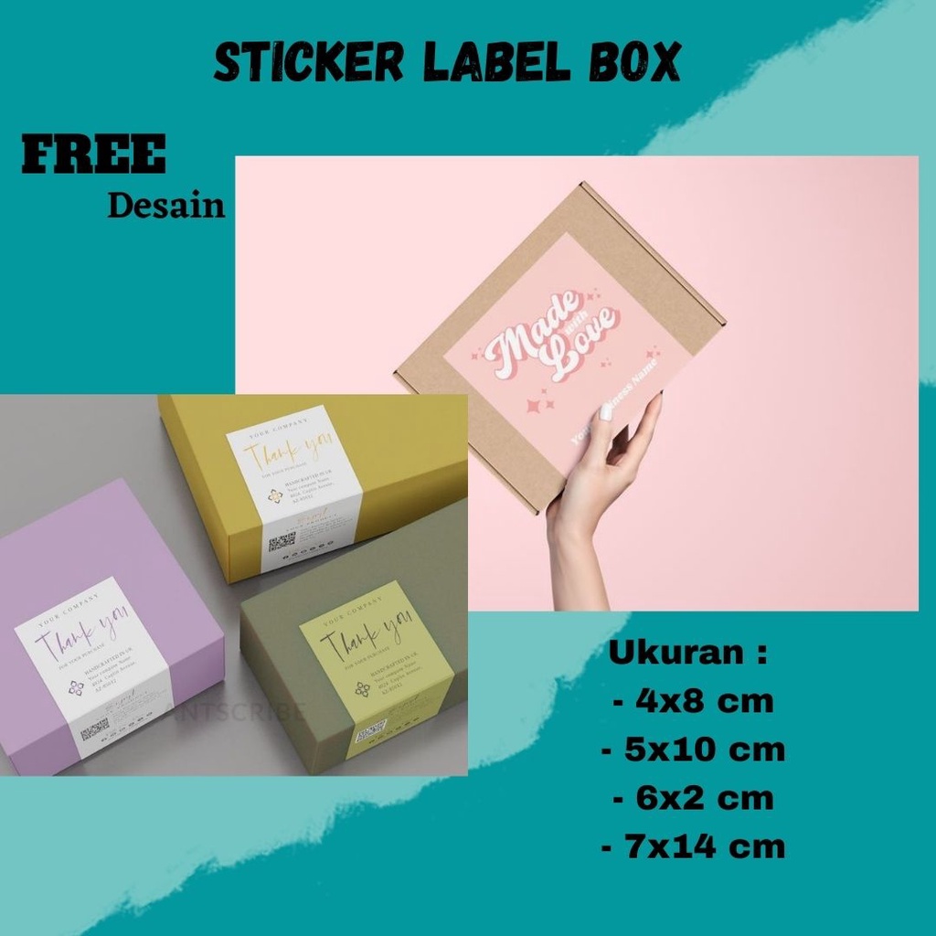 Jual STICKER LABEL BOX SEGEL KOTAK BOX LABEL PACKAGING MURAH CUSTOME SEAL PACKAGING BOX