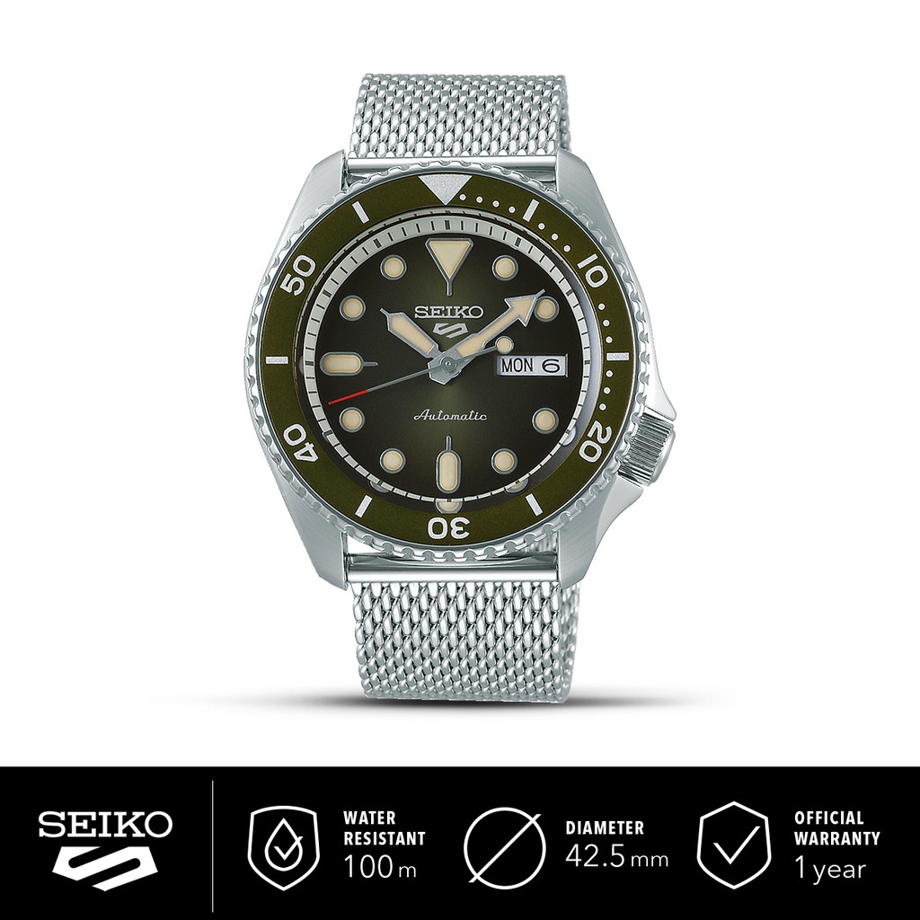 Jual Seiko 5 Sports Original SRPD75K1 Automatic Green Sunburst Dial ...