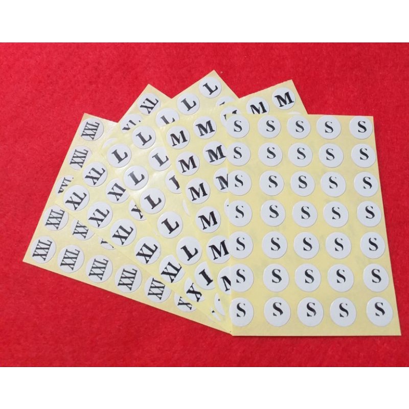 Jual Stiker Sticker Label Ukuran S-XXL dan Angka | Shopee Indonesia