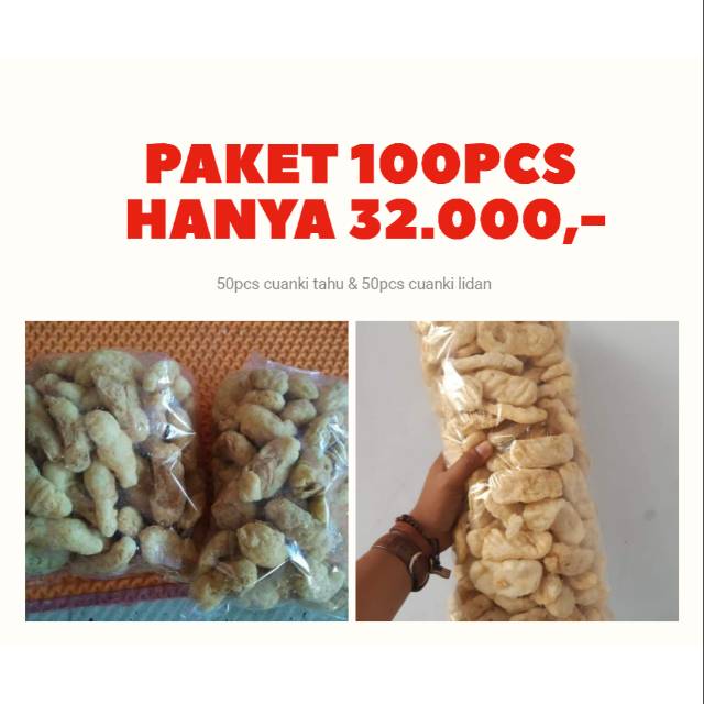 Jual Cuanki Lidah And Cuanki Tahu Paket 100pcs Shopee Indonesia