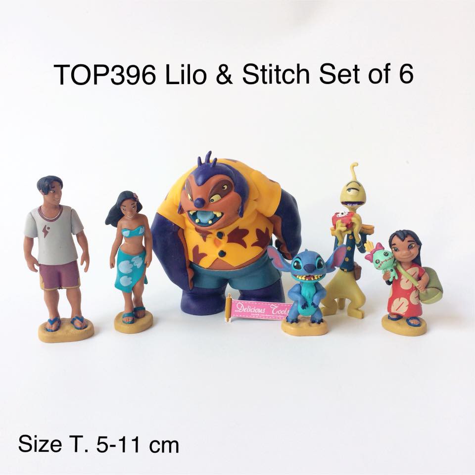 Jual TOP396 Lilo & stitch set of 6 topper hiasan kue tart ulang tahung cake