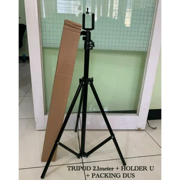 Tripod Tinggi 2.1 Meter Kokoh Stabil Untuk Kamera Handphone Ringlight Dan Perangkat Laiinnya