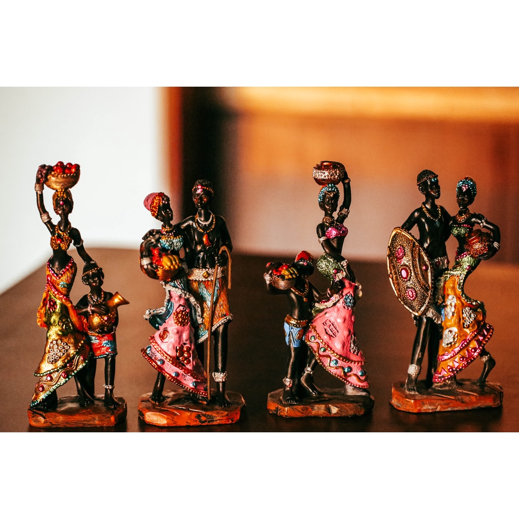 Jual Patung Etnik Pajangan Dekorasi Meja Africa Couple Ethnic Home