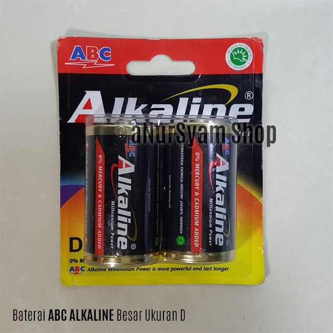 Jual Baterai ABC ALKALINE Besar Ukuran D (Isi 2 Pcs) | Shopee Indonesia