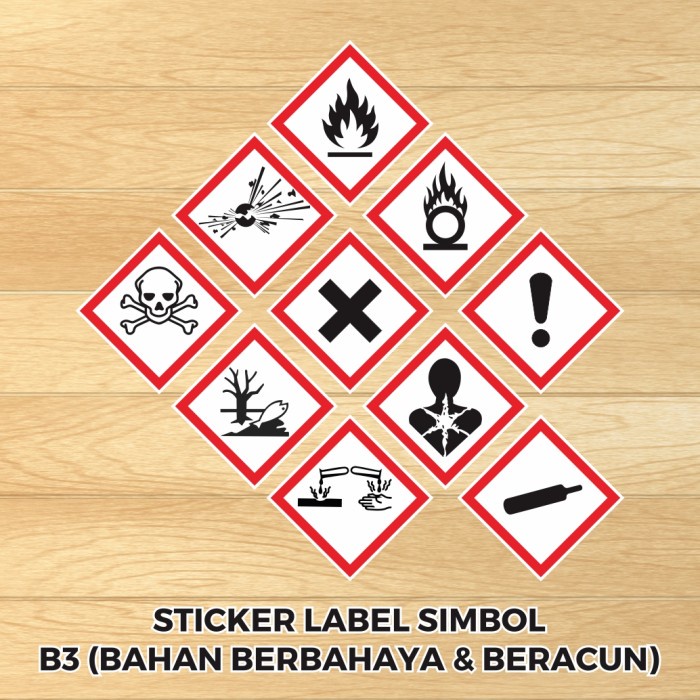 Jual Sticker Label Vinyl Simbol B3 Stiker Bahan Berbahaya Dan Beracun 15 X 15 Cm Shopee Indonesia 5281