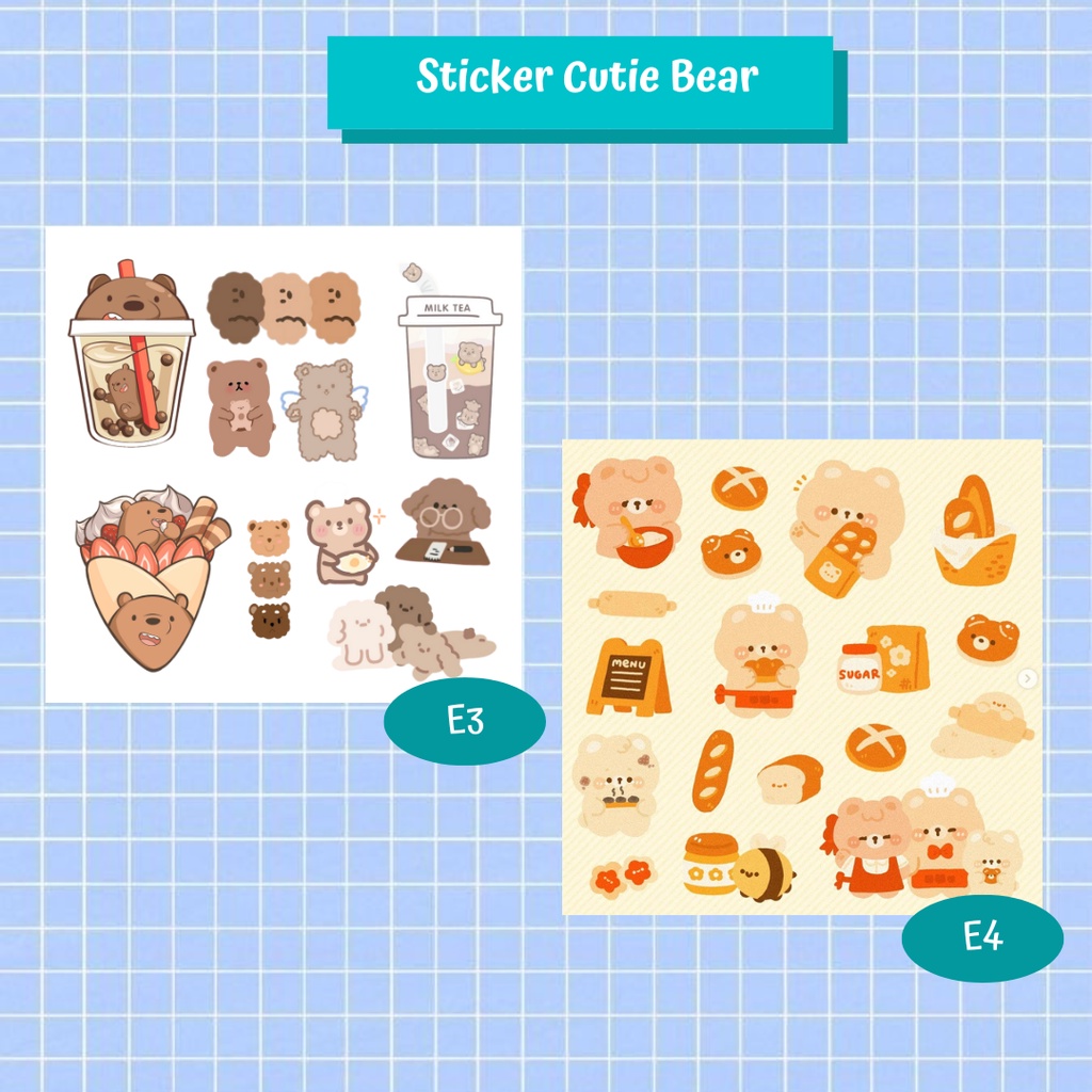 Jual Stiker Korea Lucu Coklat /Stiker Cute Beruang Coklat/ Sticker Cute ...