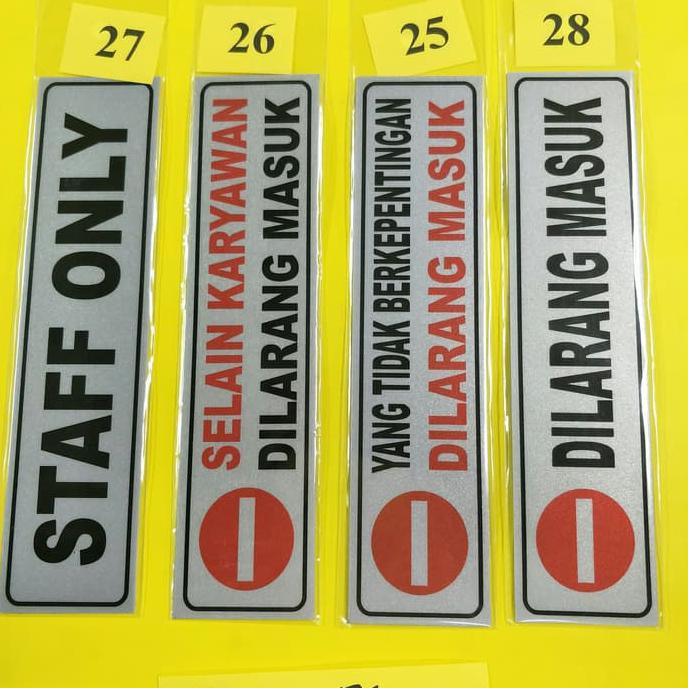 Jual NEW PRODUCT Sign Label Kecil STAFF ONLY , SELAIN KARYAWAN DILARANG ...