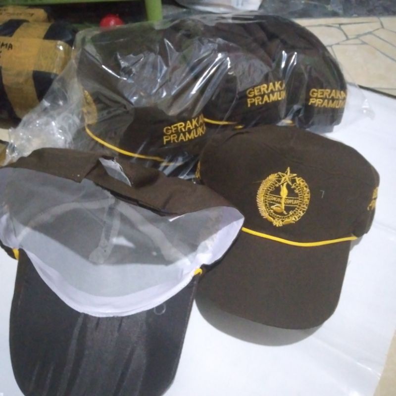 Jual Topi gerakan pramuka Lis kuning bordir bijian | Shopee Indonesia