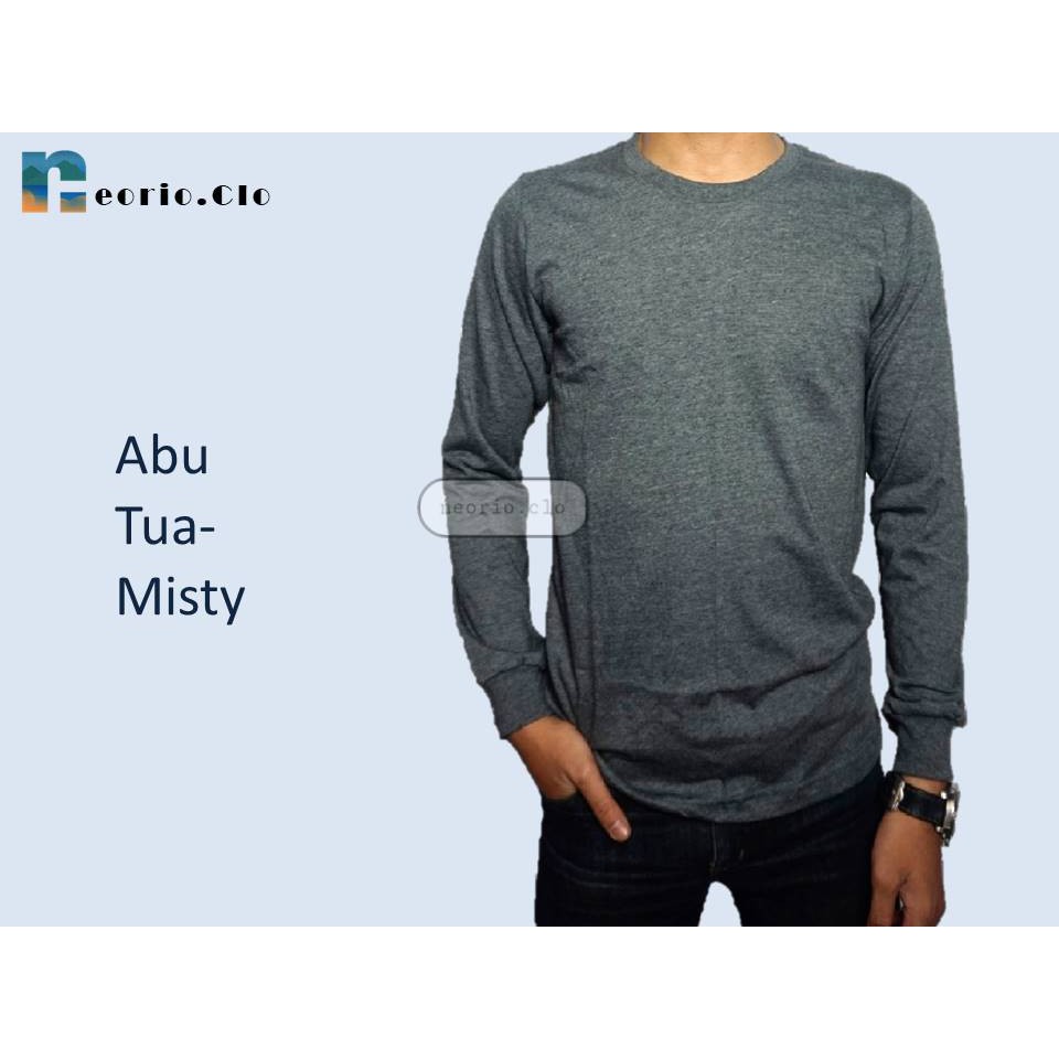 Jual [ABU-ABU] Kaos Polos Unisex Premium Cotton Combed 30s Lengan ...