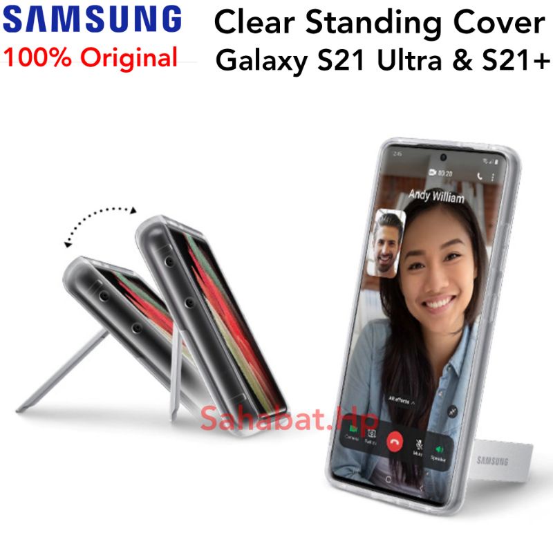 Samsung Galaxy S21 Ultra 5G Original Clear Standing Cover S21 Plus Casing  Transparan Case