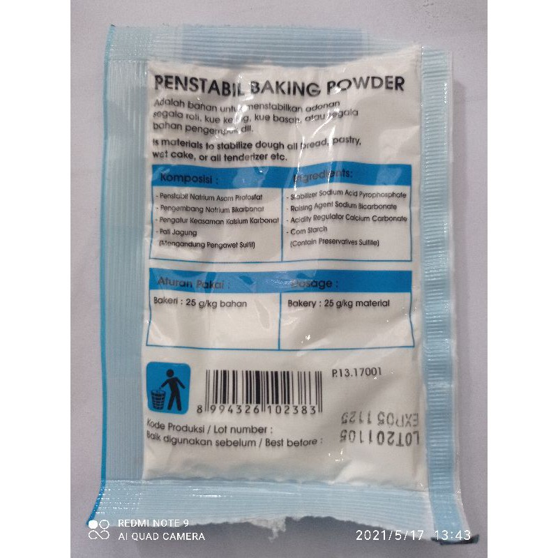 Jual Baking Powder R&W 15gr Pengembang untuk roti 1Pak isi 10 sachet ...