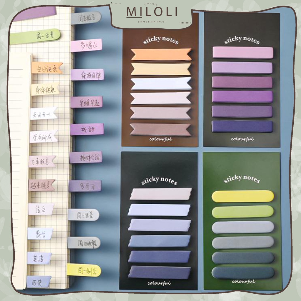 Jual [MILOLI] 6Pad MINI STICKY MORANDI Sticky Notes Colorful Pastel ...