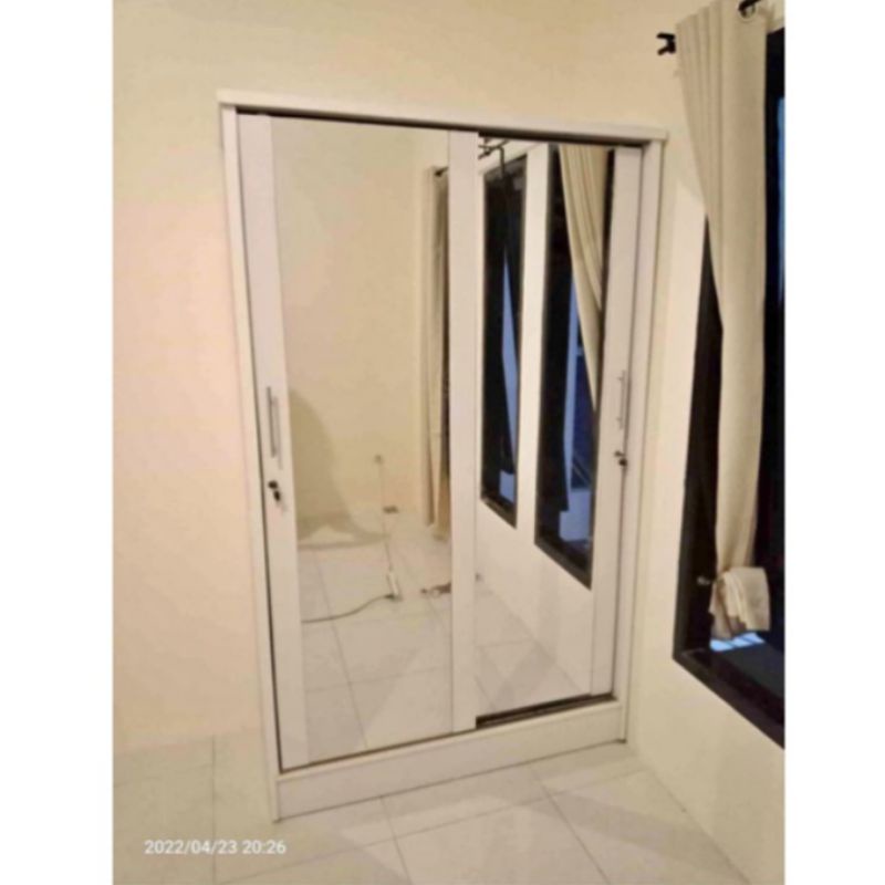 Jual Lemari Pakaian Sliding Pintu Full Kaca Cermin Frameless Model Mewah Minimalis Lemari Baju