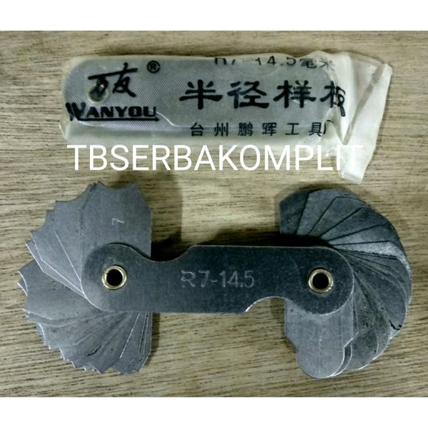 Jual Radius Gauge R7-14.5 Alat Ukur Radius Cekung Cembung Benda R7mm to ...